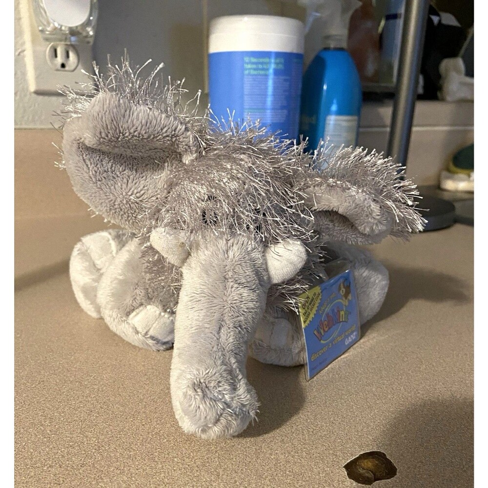 GANZ Webkinz Elephant Plush HM007 w/ Sealed Code Tag, 2005 Retired, NWT